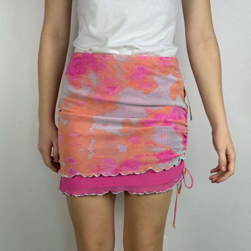 WILD FABLE TARGET MESH TIE DYE MINI SKIRT SIZE SMALL NWT